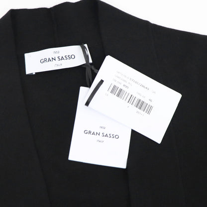 GRAN SASSO（グランサッソ）ボタンレスカーディガン コットン【ブラック】国内正規品