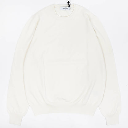 GRAN SASSO（グランサッソ）12ゲージ コットンクルーネックニット ロングスリーブ 長袖【アイボリー】国内正規品