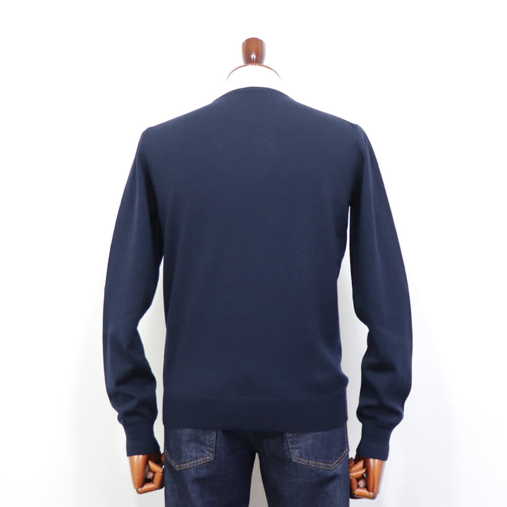 GRAN SASSO（グランサッソ）12ゲージ クルーネックニット【ネイビー】国内正規品