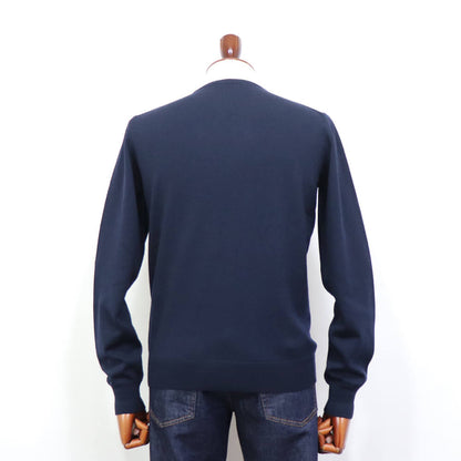 GRAN SASSO（グランサッソ）12ゲージ クルーネックニット【ネイビー】国内正規品