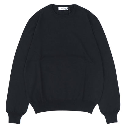 GRAN SASSO（グランサッソ）12ゲージ コットンクルーネックニット ロングスリーブ 長袖【ブラック】国内正規品