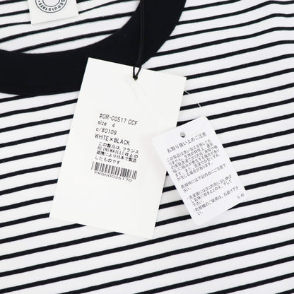 ORCIVAL（オーシバル）コットン ストレッチ クルーネック 半袖Tシャツ【ホワイト×ブラック】国内正規品