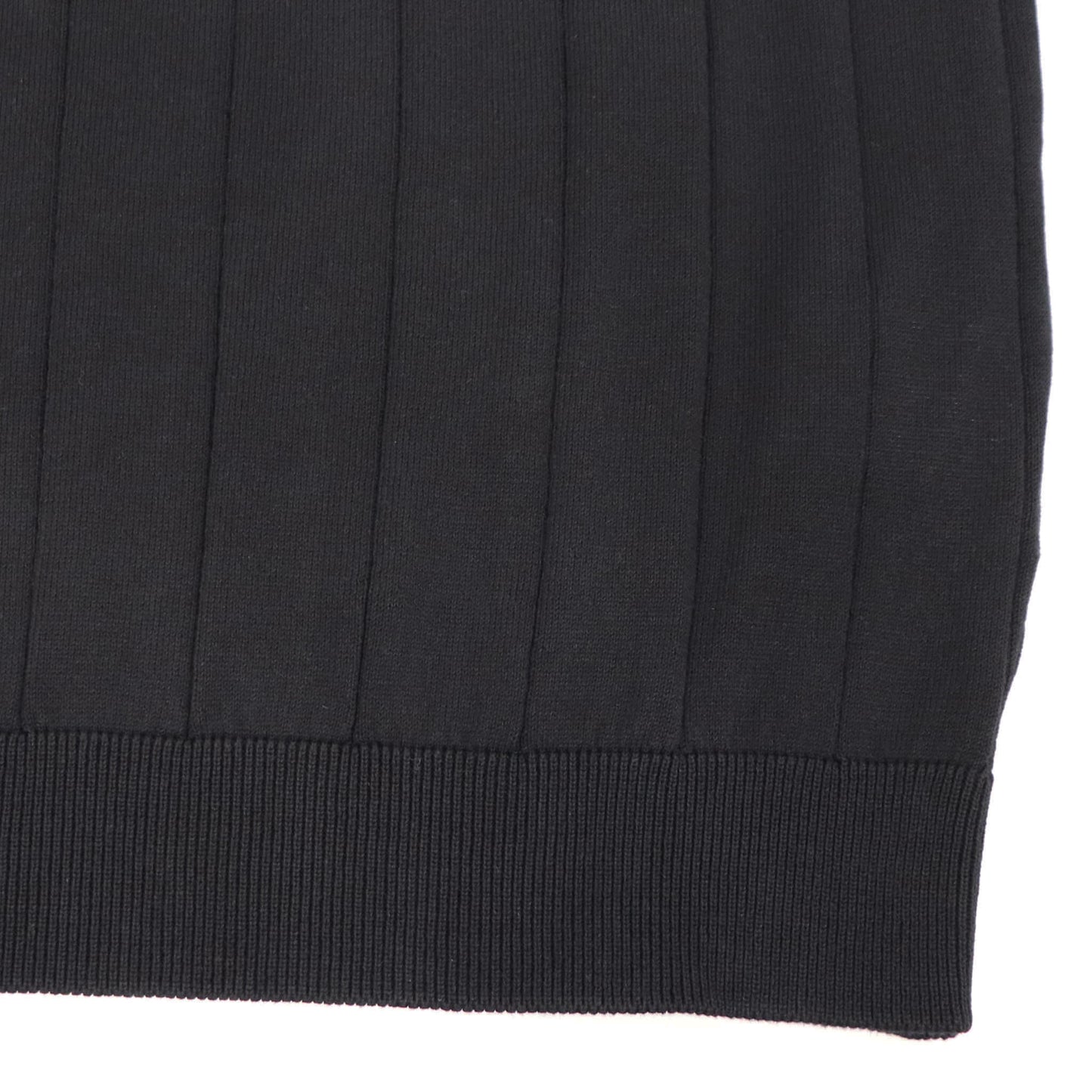 FILIPPO DE LAURENTIIS（フィリッポ デ ローレンティス）クレープコットン リブニット ポロシャツ【ブラック】国内正規品