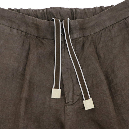 DEVORE（デヴォレ）リネン ドローコード リラックスショーツ【ブラウン】国内正規品