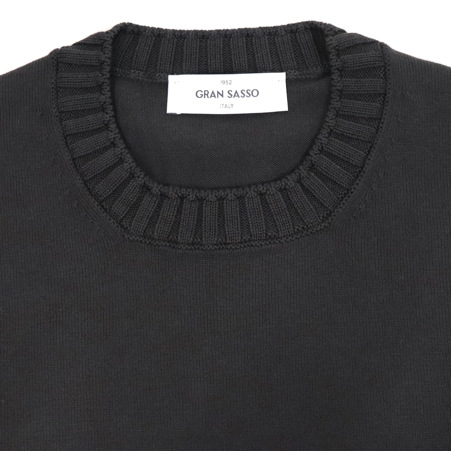 GRAN SASSO（グランサッソ）リブニットTシャツ コットン【ブラック】国内正規品