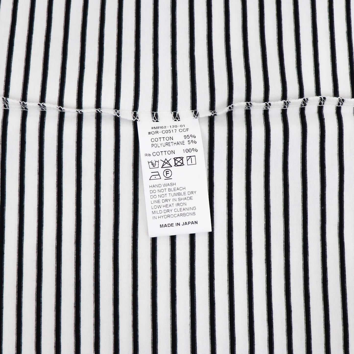 ORCIVAL（オーシバル）コットン ストレッチ クルーネック 半袖Tシャツ【ホワイト×ブラック】国内正規品