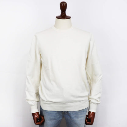 GRAN SASSO（グランサッソ）12ゲージ コットンクルーネックニット ロングスリーブ 長袖【アイボリー】国内正規品