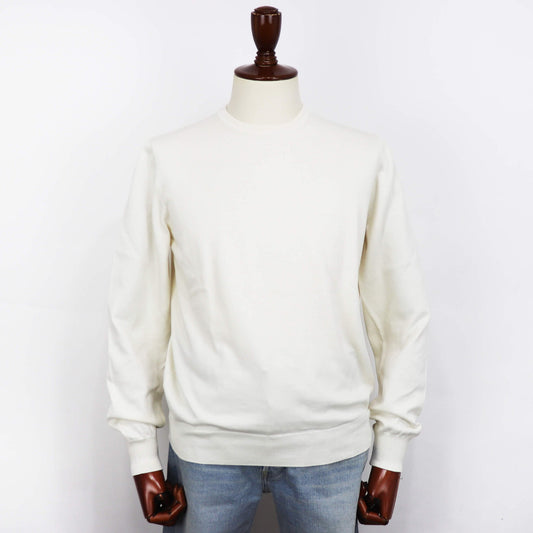 GRAN SASSO（グランサッソ）12ゲージ コットンクルーネックニット ロングスリーブ 長袖【アイボリー】国内正規品