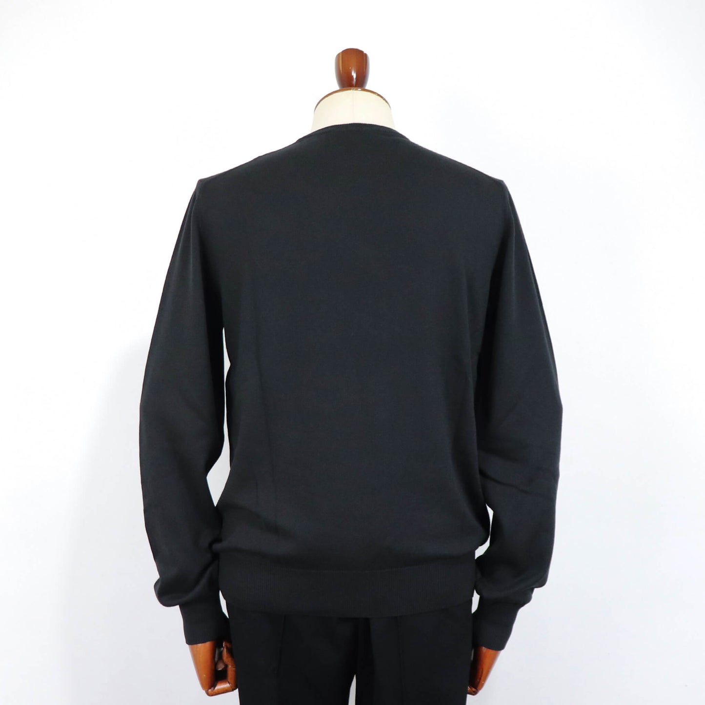 GRAN SASSO（グランサッソ）12ゲージ コットンクルーネックニット ロングスリーブ 長袖【ブラック】国内正規品