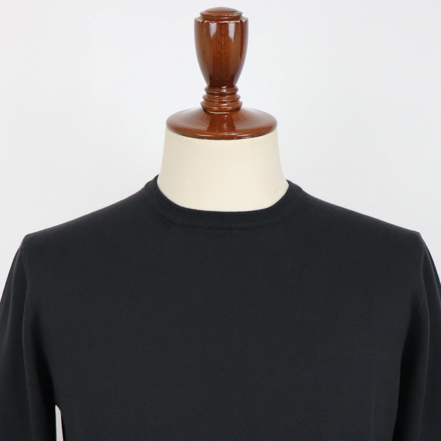 GRAN SASSO（グランサッソ）12ゲージ コットンクルーネックニット ロングスリーブ 長袖【ブラック】国内正規品