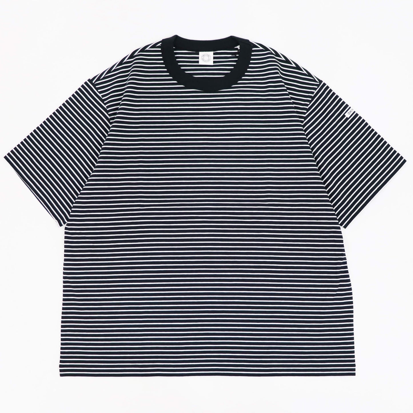 ORCIVAL（オーシバル）コットン ストレッチ クルーネック 半袖Tシャツ【ブラック×ホワイト】国内正規品