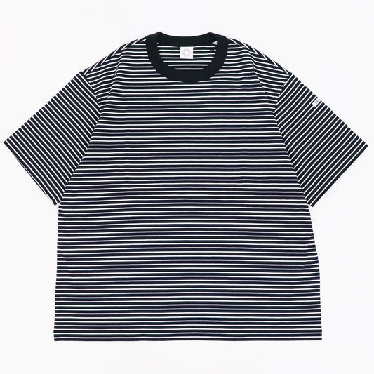 ORCIVAL（オーシバル）コットン ストレッチ クルーネック 半袖Tシャツ【ブラック×ホワイト】国内正規品