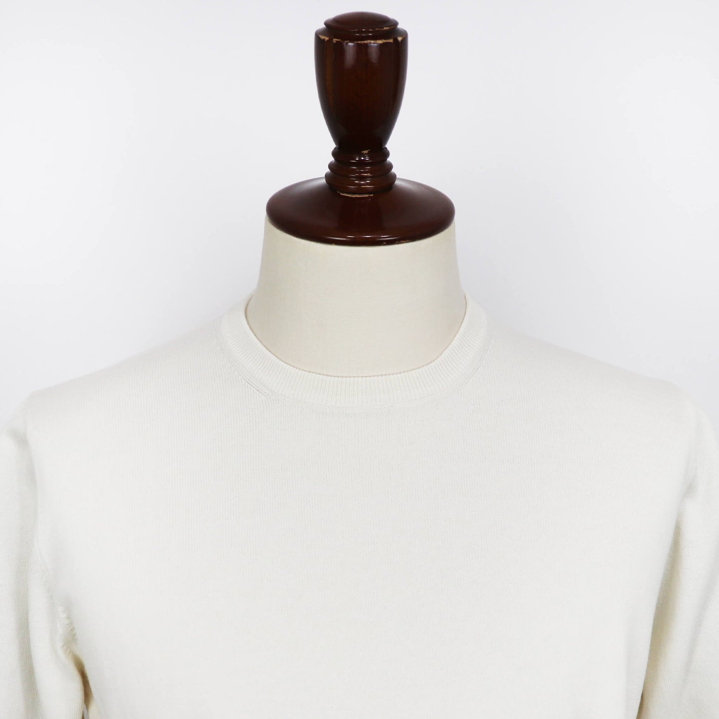 GRAN SASSO（グランサッソ）12ゲージ コットンクルーネックニット ロングスリーブ 長袖【アイボリー】国内正規品