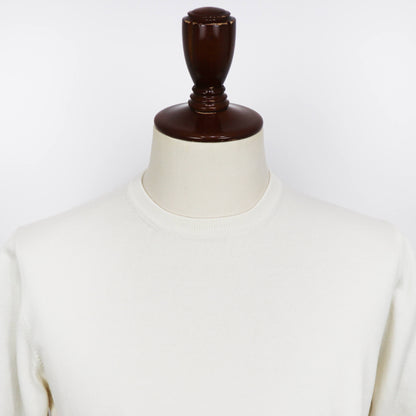 GRAN SASSO（グランサッソ）12ゲージ コットンクルーネックニット ロングスリーブ 長袖【アイボリー】国内正規品