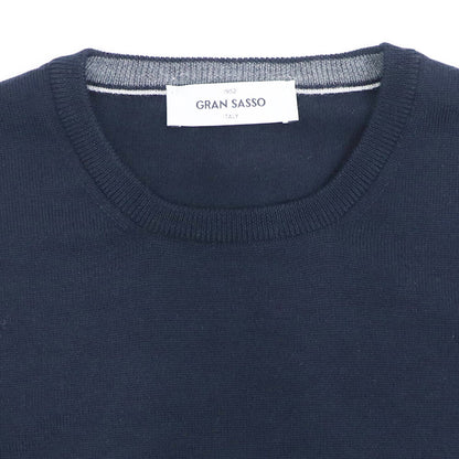 GRAN SASSO（グランサッソ）12ゲージ クルーネックニット【ネイビー】国内正規品