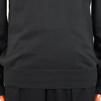 GRAN SASSO（グランサッソ）12ゲージ コットンクルーネックニット ロングスリーブ 長袖【ブラック】国内正規品