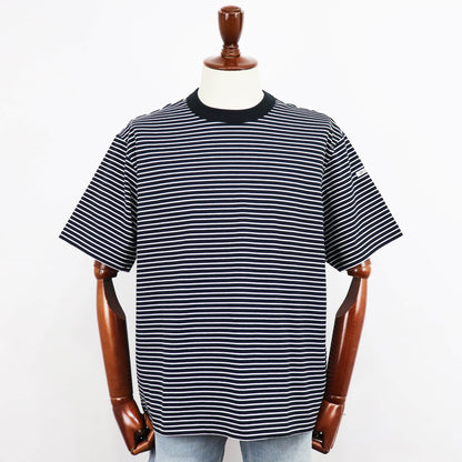 ORCIVAL（オーシバル）コットン ストレッチ クルーネック 半袖Tシャツ【ブラック×ホワイト】国内正規品