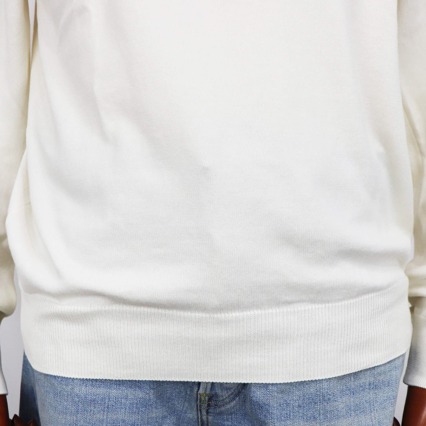 GRAN SASSO（グランサッソ）12ゲージ コットンクルーネックニット ロングスリーブ 長袖【アイボリー】国内正規品
