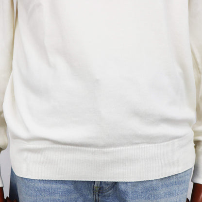 GRAN SASSO（グランサッソ）12ゲージ コットンクルーネックニット ロングスリーブ 長袖【アイボリー】国内正規品