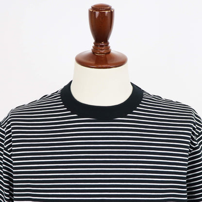 ORCIVAL（オーシバル）コットン ストレッチ クルーネック 半袖Tシャツ【ブラック×ホワイト】国内正規品