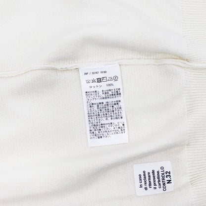 GRAN SASSO（グランサッソ）12ゲージ コットンクルーネックニット ロングスリーブ 長袖【アイボリー】国内正規品