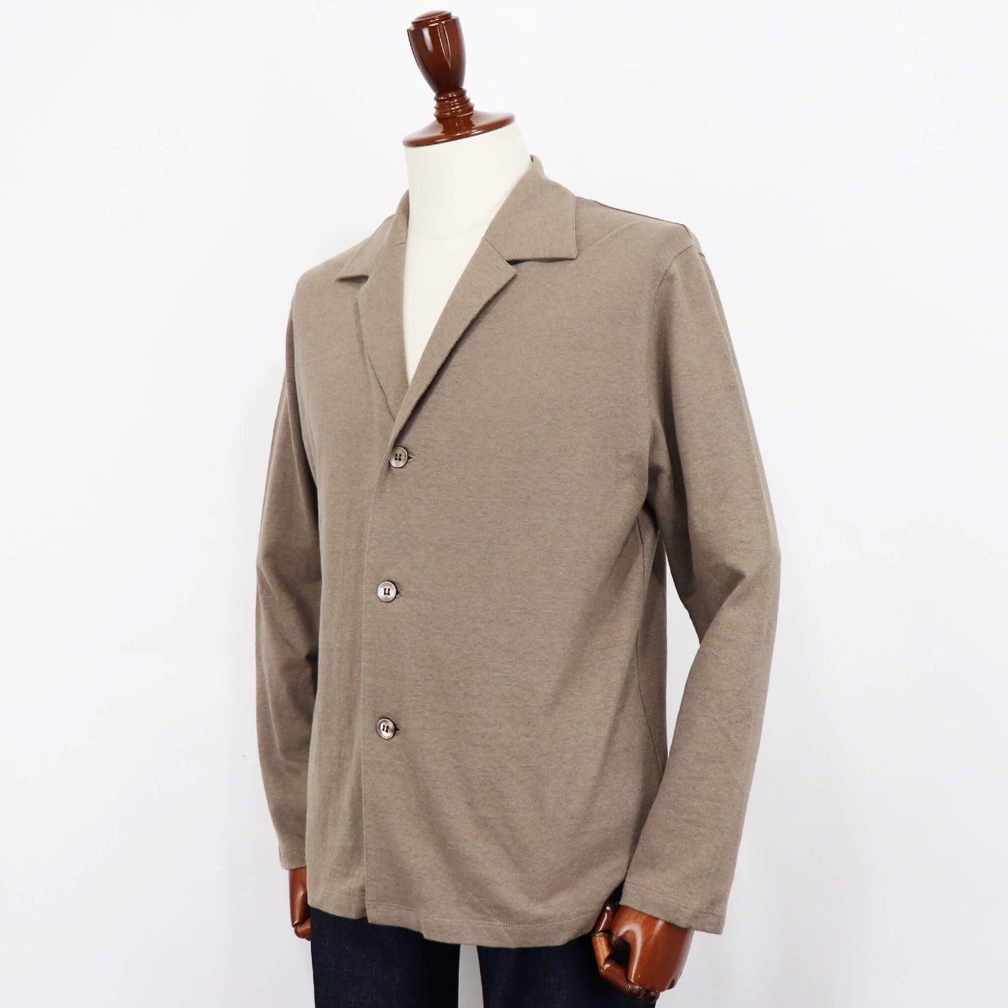 nomiamo（ノミアモ）コットンリネン カットソージャケット【ベージュ】国内正規品