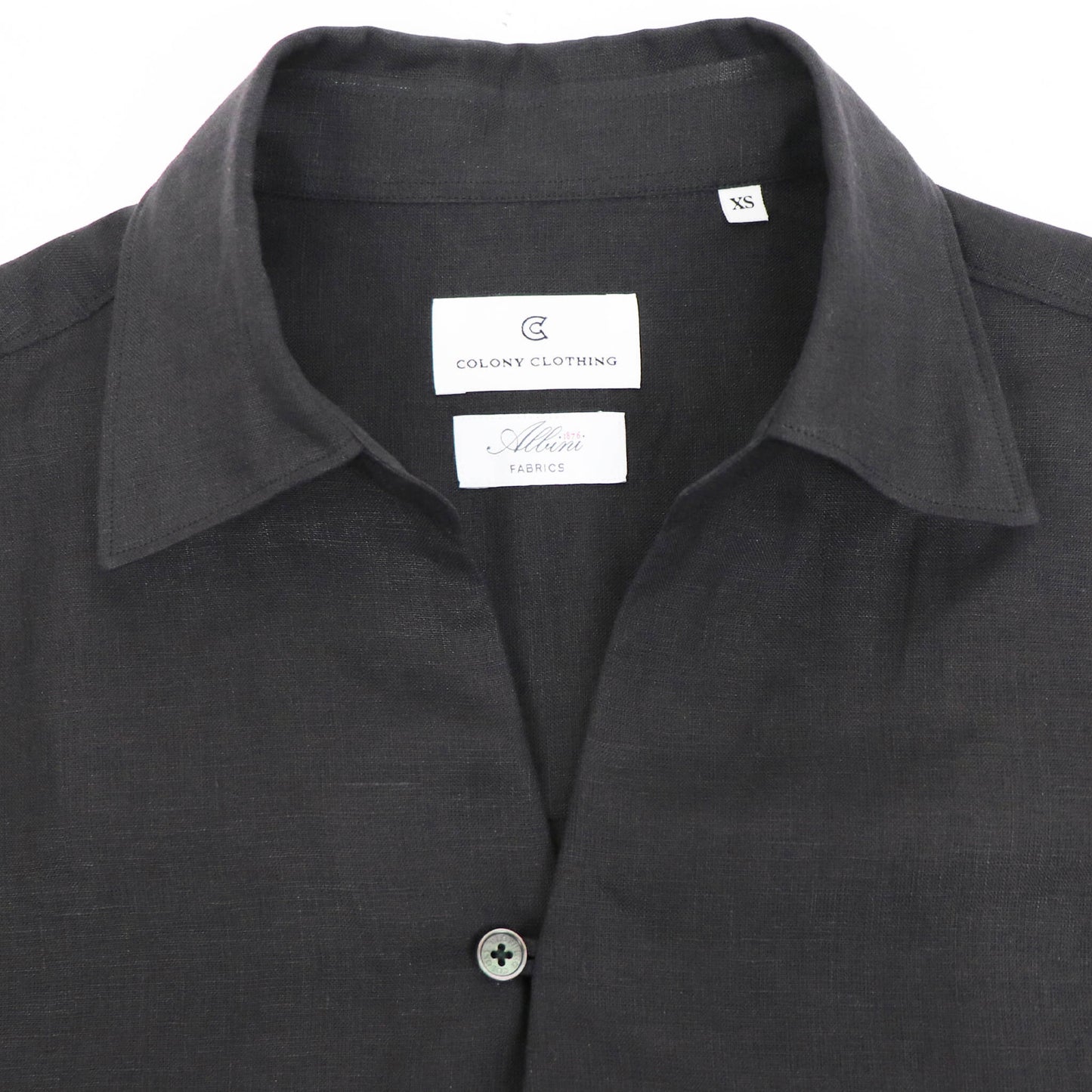 COLONY CLOTHING（コロニークロージング）ALBINI LINEN POOL SIDE SHIRT アルビニ リネン プールサイド シャツ【ブラック】国内正規品