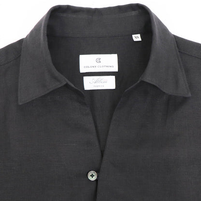 COLONY CLOTHING（コロニークロージング）ALBINI LINEN POOL SIDE SHIRT アルビニ リネン プールサイド シャツ【ブラック】国内正規品
