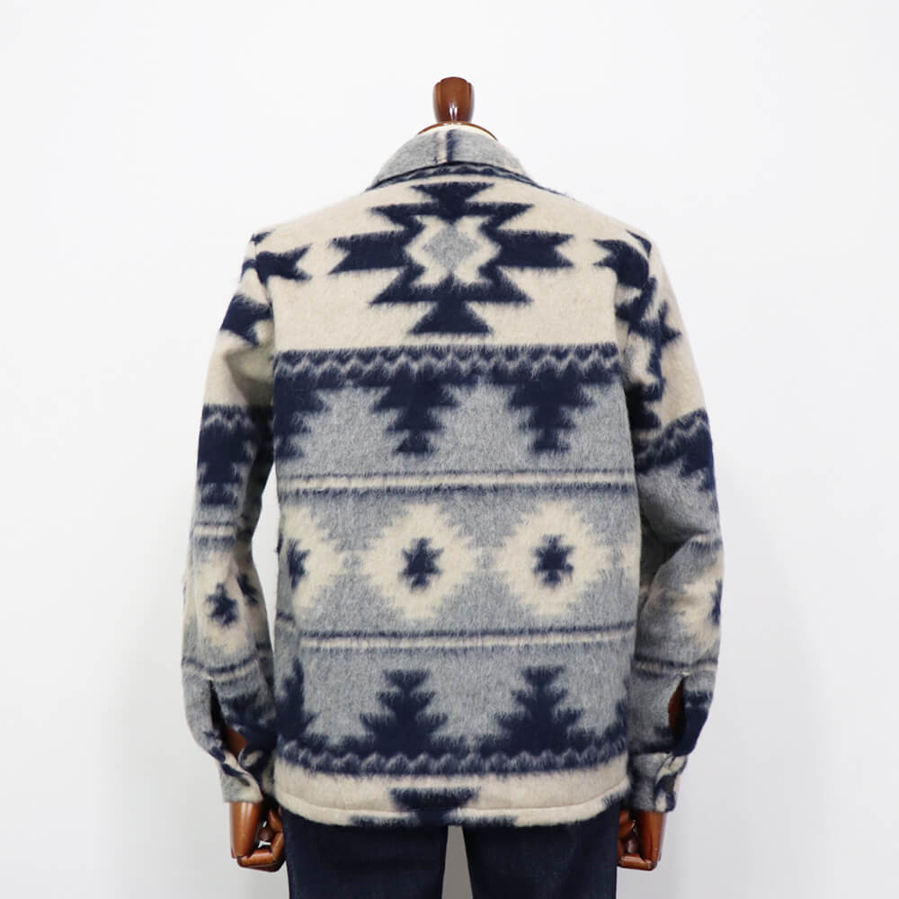 GUY ROVER（ギローバー）シャツブルゾン ネイティブ柄 【アイボリー×ネイビー】国内正規品