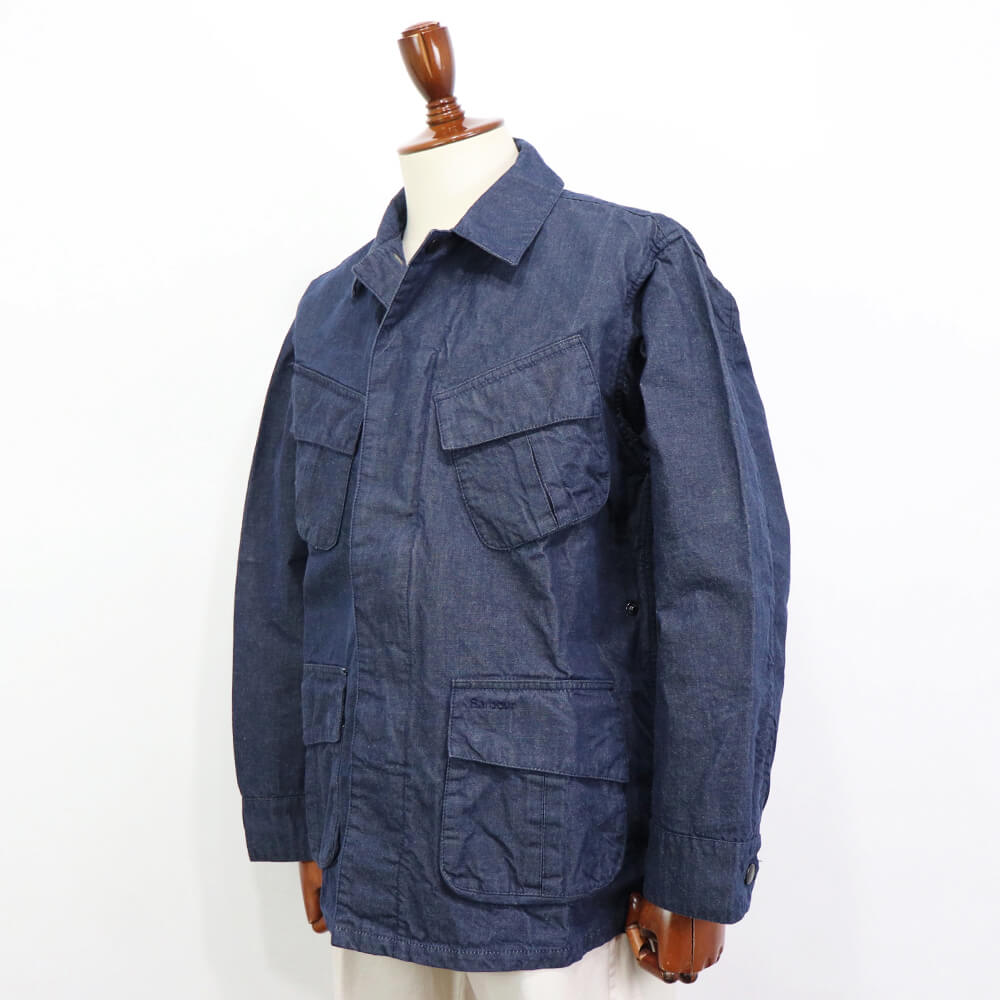 Barbour（バブアー）"Heritage + / ヘリテージ プラス" ジャングル ファティーグ ジャケットデニム ミリタリー【ネイビー】国内正規品