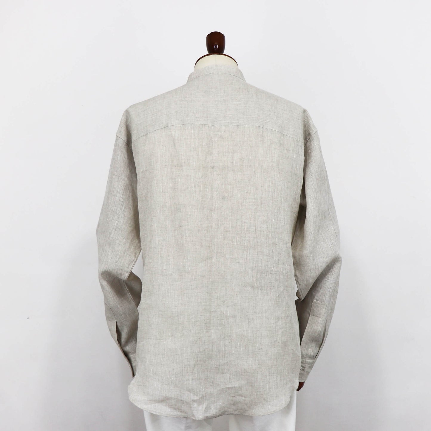 COLONY CLOTHING（コロニークロージング）ALBINI LINEN POOL SIDE SHIRT アルビニ リネン バンドカラー シャツ【ベージュ】国内正規品