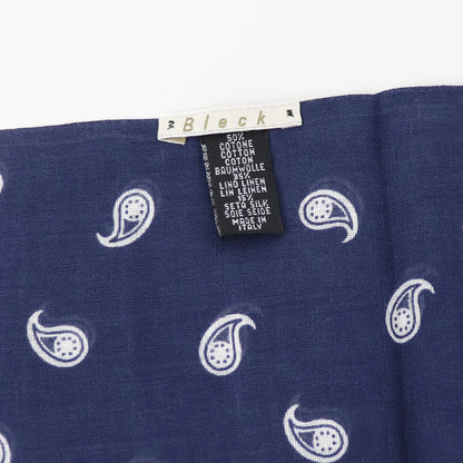 Bleck（ブレック）ペイズリー柄 コットンリネンシルクストール【ネイビー】国内正規品