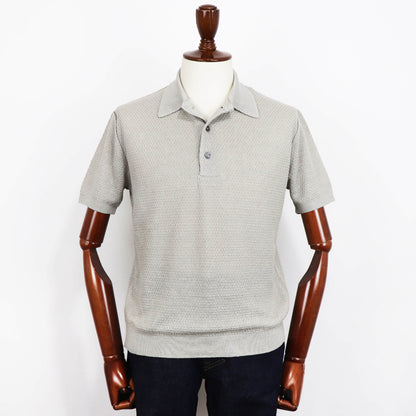 Blu Bre（ブルブレ）リネンシルク ポロシャツ【シルバー】国内正規品