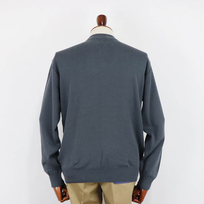 Vandori（ヴァンドリ）コットン100% ガゼット クルーネックロングスリーブ ニット【ミディアムグレー】国内正規品