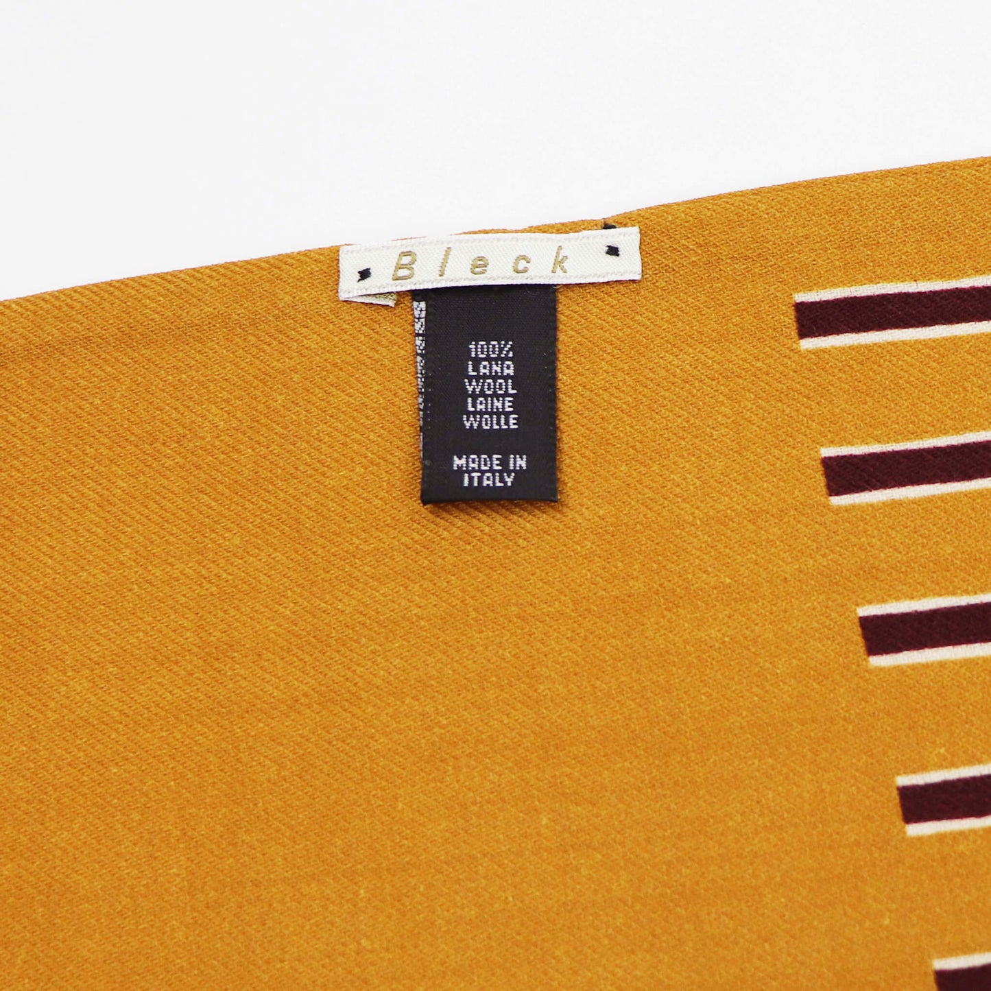 Bleck（ブレック）ストライプ柄 ウール100% ストール【マスタード】国内正規品