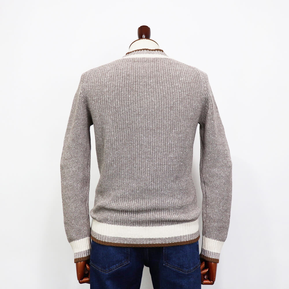 GRAN SASSO（グランサッソ）コットンリネン チルデンニット【ベージュ】国内正規品