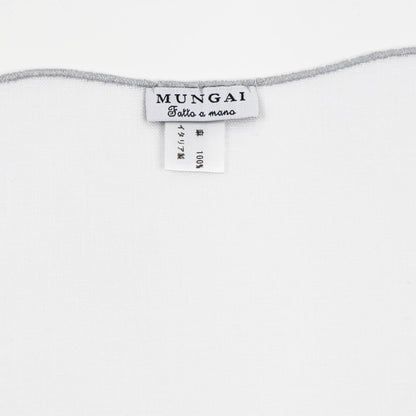 MUNGAI（ムンガイ）ポケットチーフ リネン100% 【ホワイト×グレー】国内正規品