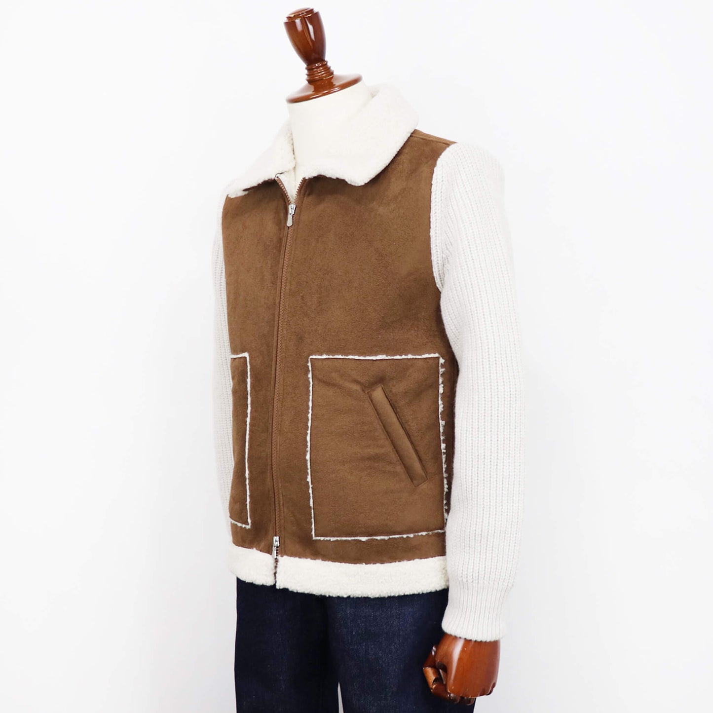 GRAN SASSO（グランサッソ）エコムートンブルゾン【ブラウン】国内正規品