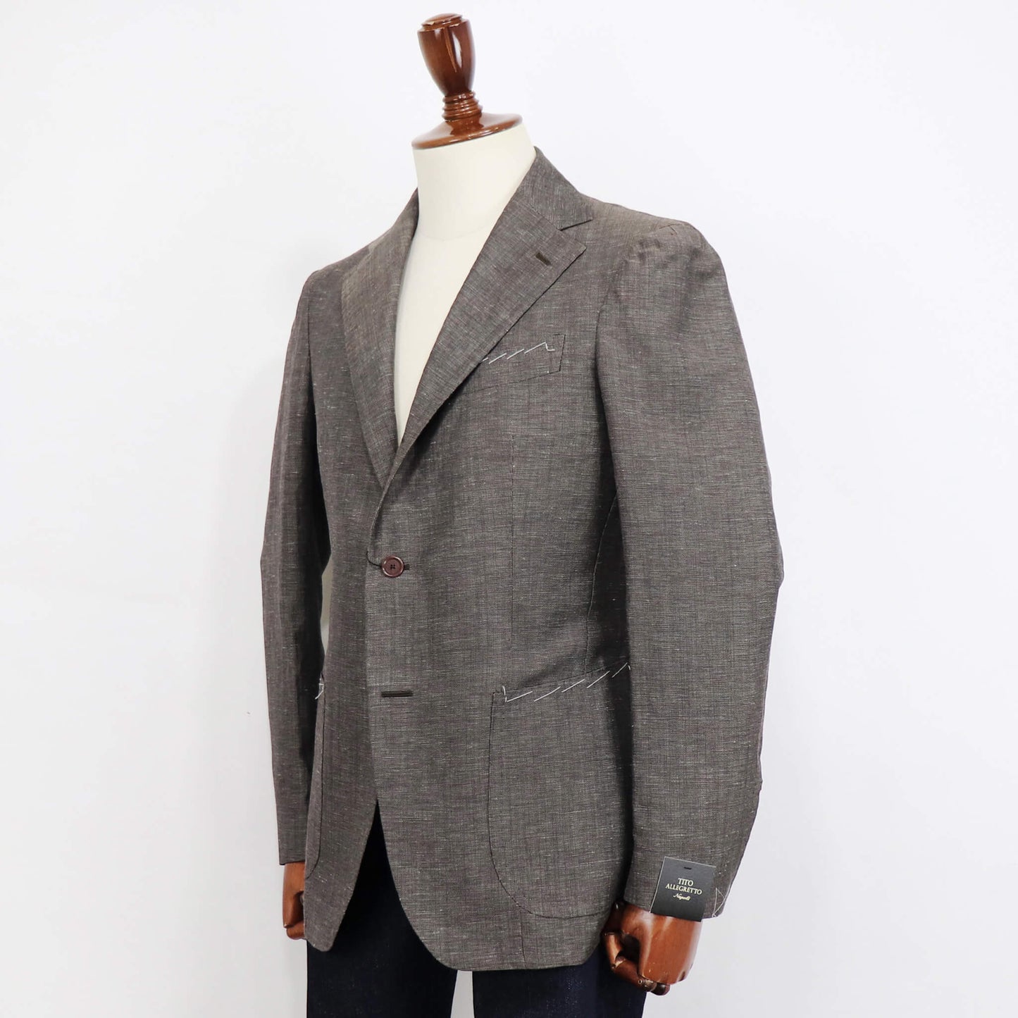 TITO ALLEGRETTO（ティト アレグレット）シングル ジャケット ウールリネン ジャケット【ブラウン】国内正規品