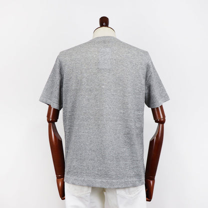 Vandori（ヴァンドリ）リネンコットン レタード Tシャツ【グレー×ネイビー】国内正規品