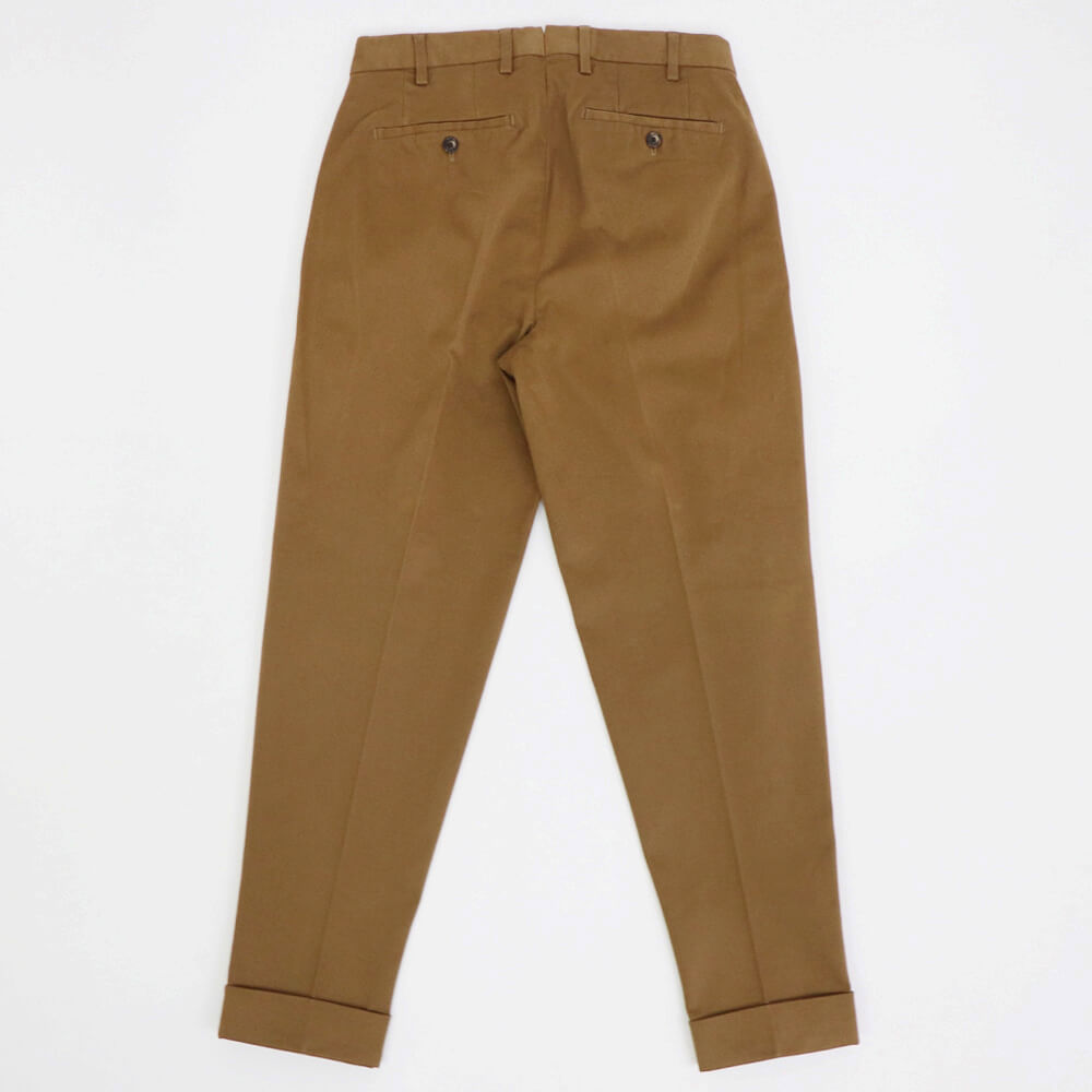 BORELIO（ボレリオ）ワンプリーツ テーパード コットンパンツ【テラコッタ】国内正規品