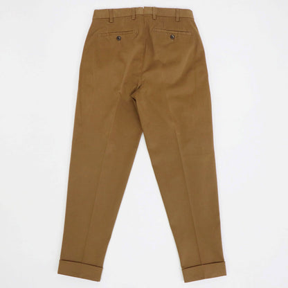 BORELIO（ボレリオ）ワンプリーツ テーパード コットンパンツ【テラコッタ】国内正規品