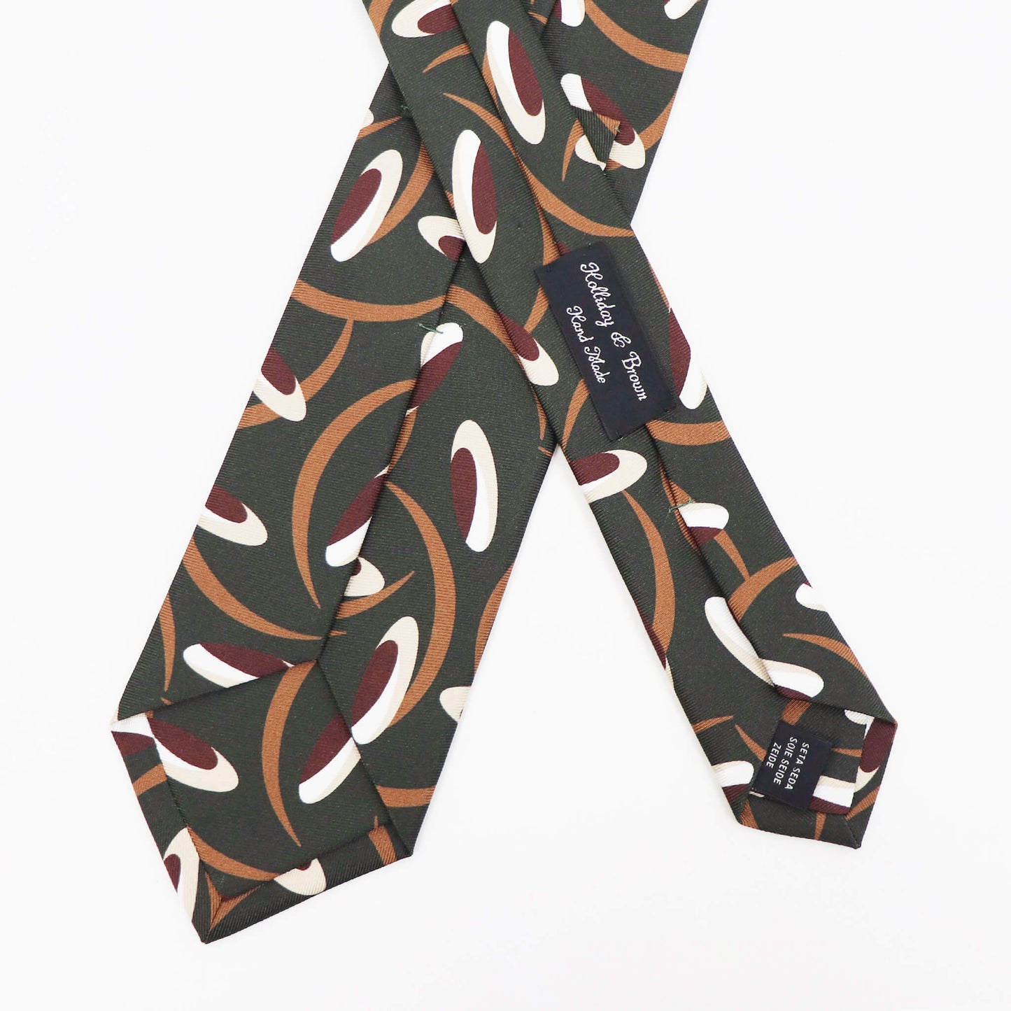 HOLLIDAY&BROWN（ホリデーアンドブラウン）ハンドメイド シルク タイ【カーキ】国内正規品