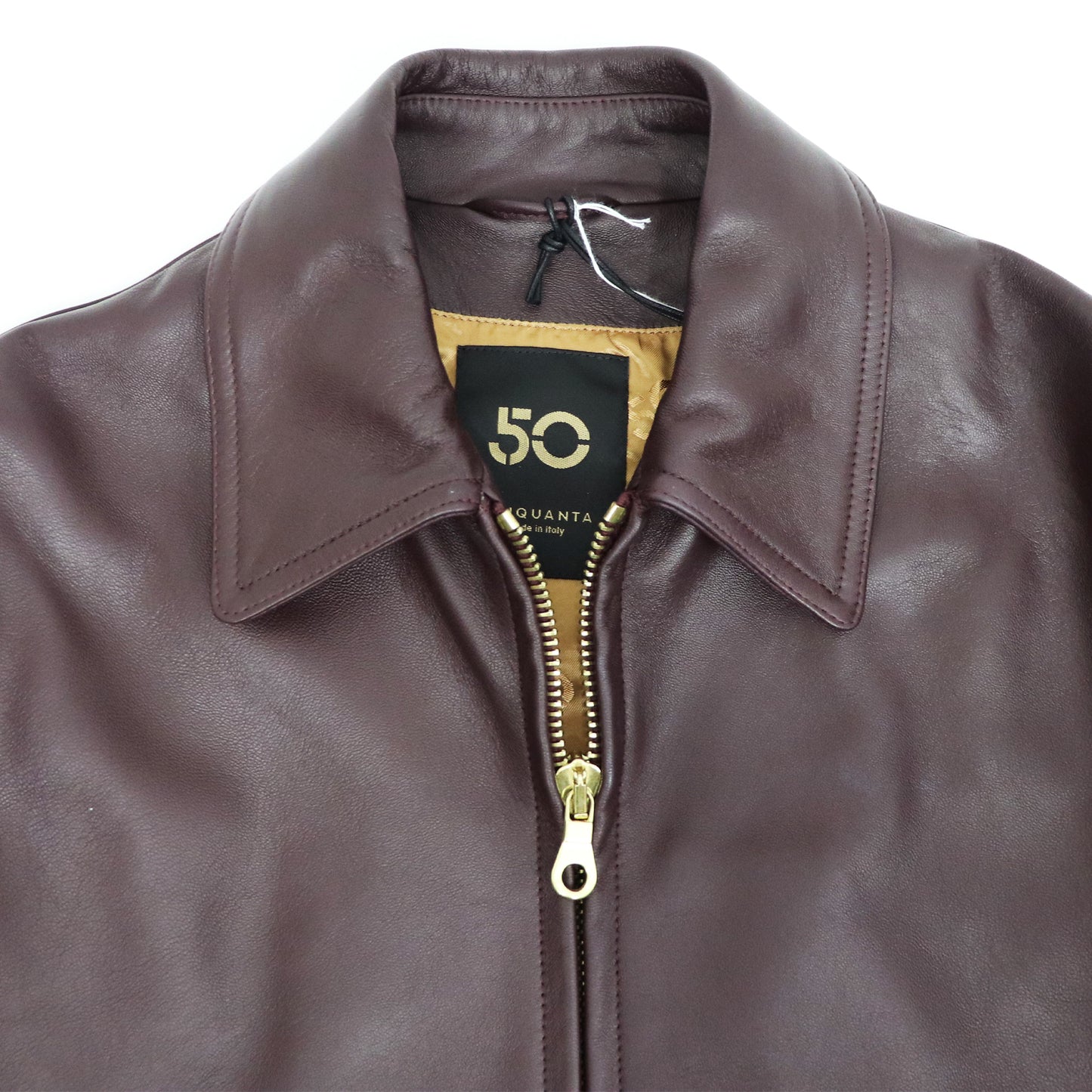 CINQUANTA（チンクワンタ）G8 Type FLIGHTBLOUSON レザージャケット ゴールドジップ【バーガンディー】国内正規品