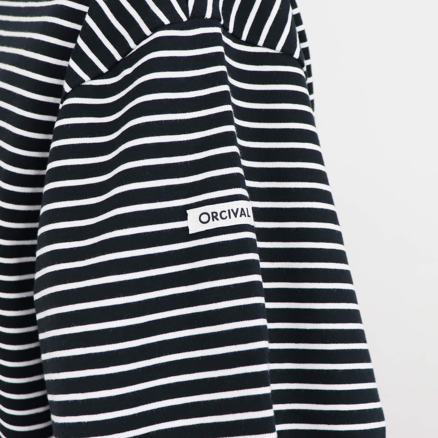 ORCIVAL（オーシバル）コットン ストレッチ クルーネック 半袖Tシャツ【ブラック×ホワイト】国内正規品