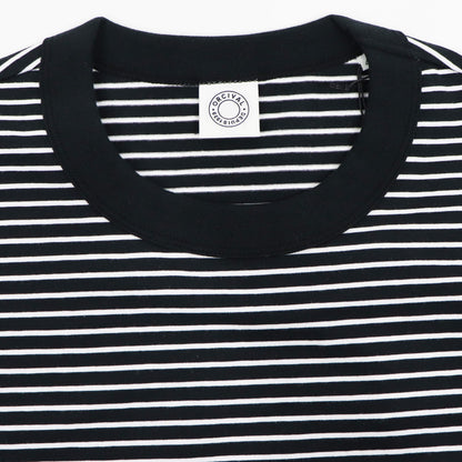 ORCIVAL（オーシバル）コットン ストレッチ クルーネック 半袖Tシャツ【ブラック×ホワイト】国内正規品