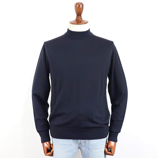 nomiamo（ノミアモ）定番 モックネック ニット 33ゲージ【ダークネイビー】国内正規品