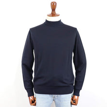 画像をギャラリービューアに読み込む, nomiamo（ノミアモ）定番 モックネック ニット 33ゲージ【ダークネイビー】国内正規品
