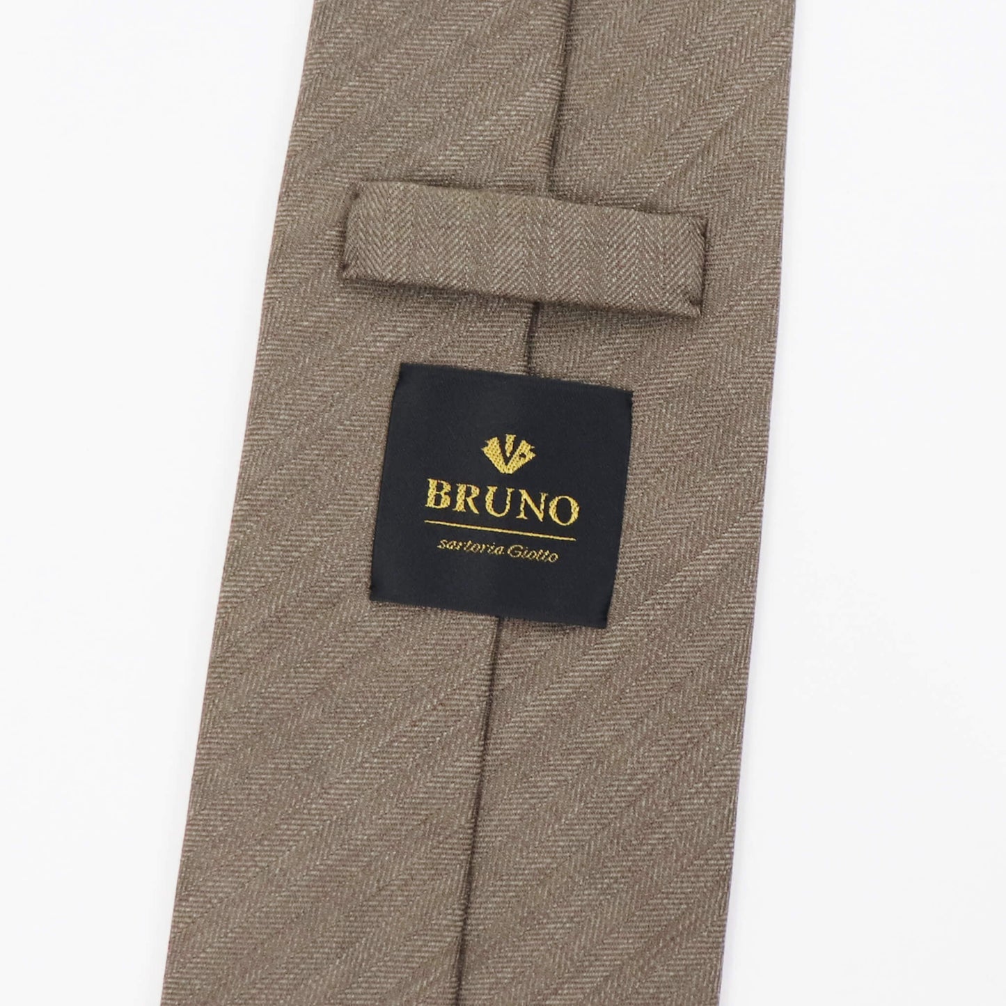 BRUNO（ブルーノ）スフォデラートトレピエゲ ウールタイ Lantwood House / ラントウッドハウス 生地使用 トレピエゲ 三つ折り ウール ネクタイ【ベージュ】正規販売店