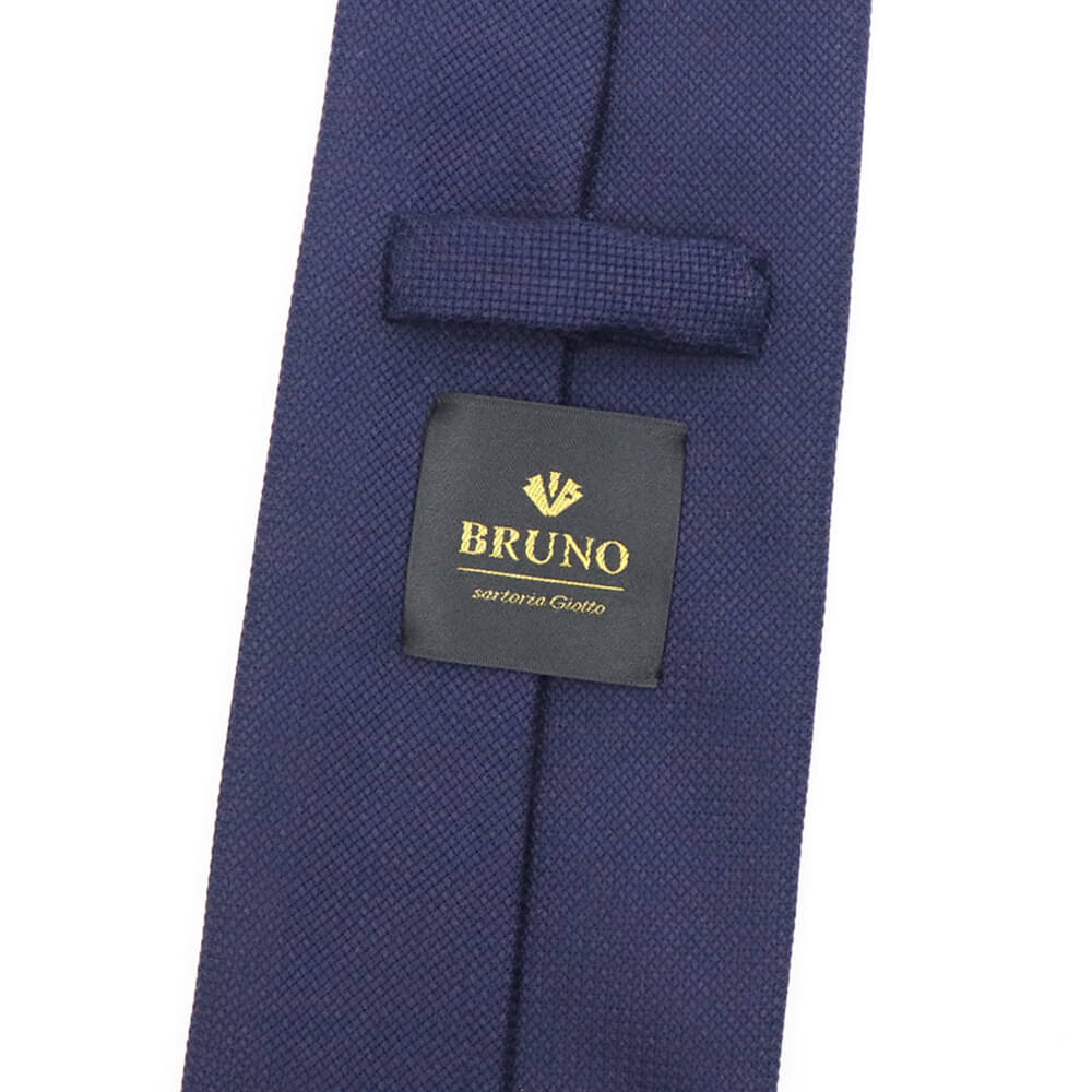 BRUNO（ブルーノ）スフォデラートトレピエゲ ウールタイ MARLANE マルラーネ 生地使用 トレピエゲ 三つ折り ウール ネクタイ【ネイビー】正規販売店